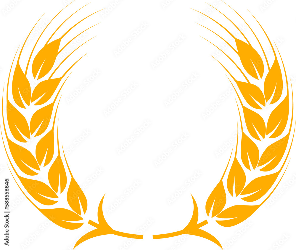 Spikes of wheat laurel wreath. cereal ears symbol Spikes of wheat laurel wreath. cereal ears symbol