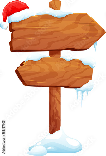 Christmas cartoon wooden pointer, signboard
