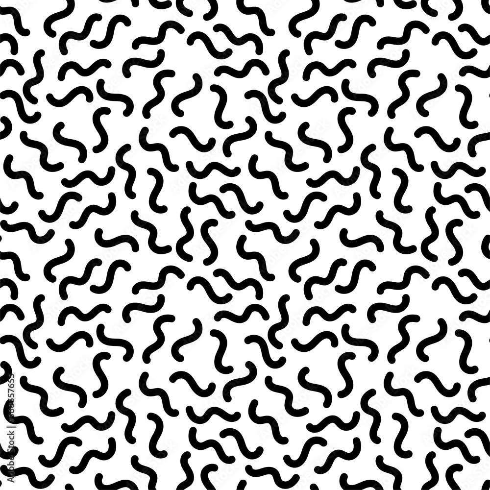 Squiggle wavy line pattern memphis geometric shape