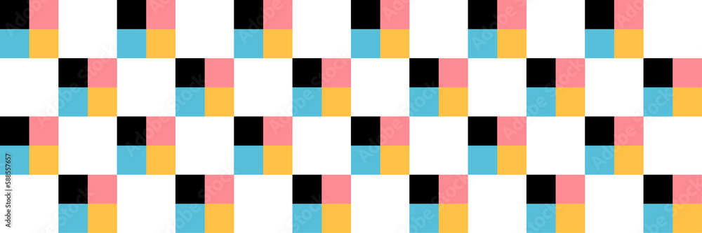 Abstract memphis geometric shape color squares