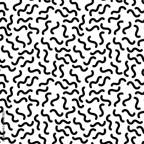 Squiggle wavy line pattern memphis geometric shape