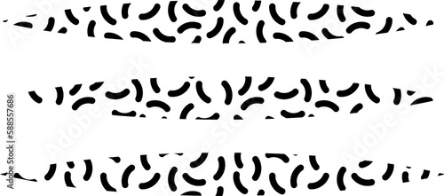 Squiggle wavy lines, memphis geometric shapes
