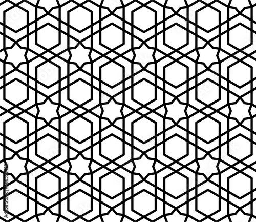 Mashrabiya arabesque arabic seamless pattern photo