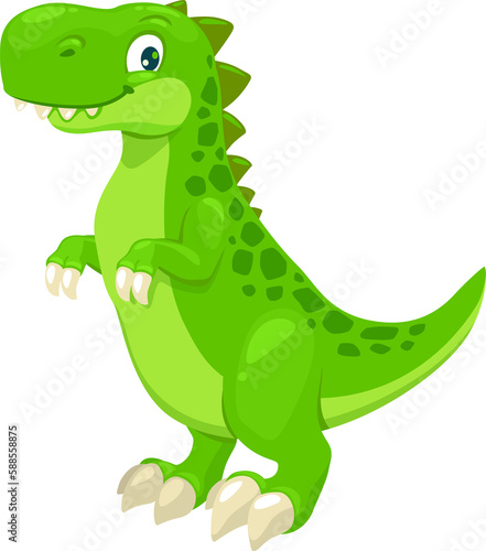 Cartoon tyrannosaur dinosaur character, cute trex
