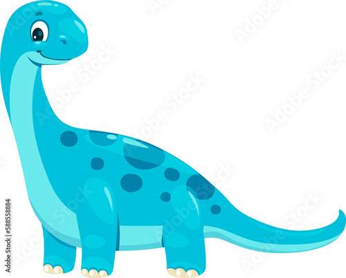 Cartoon brontosaurus dinosaur character  cute dino