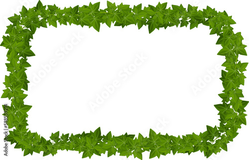 Lianas and ivy green leaves border of frame