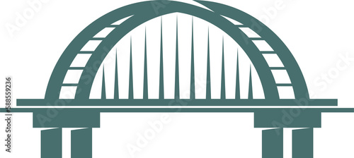 Bridge icon, city architecture element or symbol