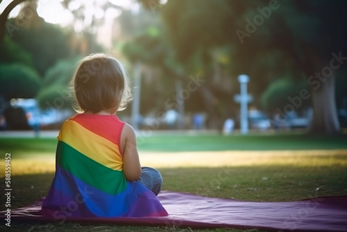 Trans kids - Rainbow Toddler- Created using generative Ai