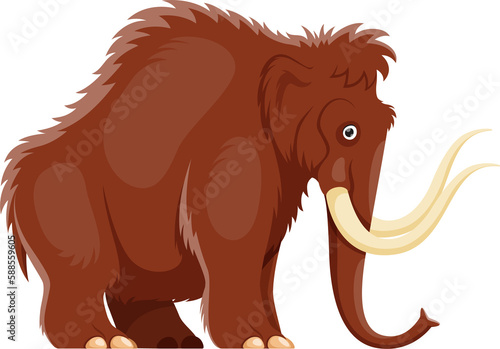 Cartoon mammoth  extinct animal character