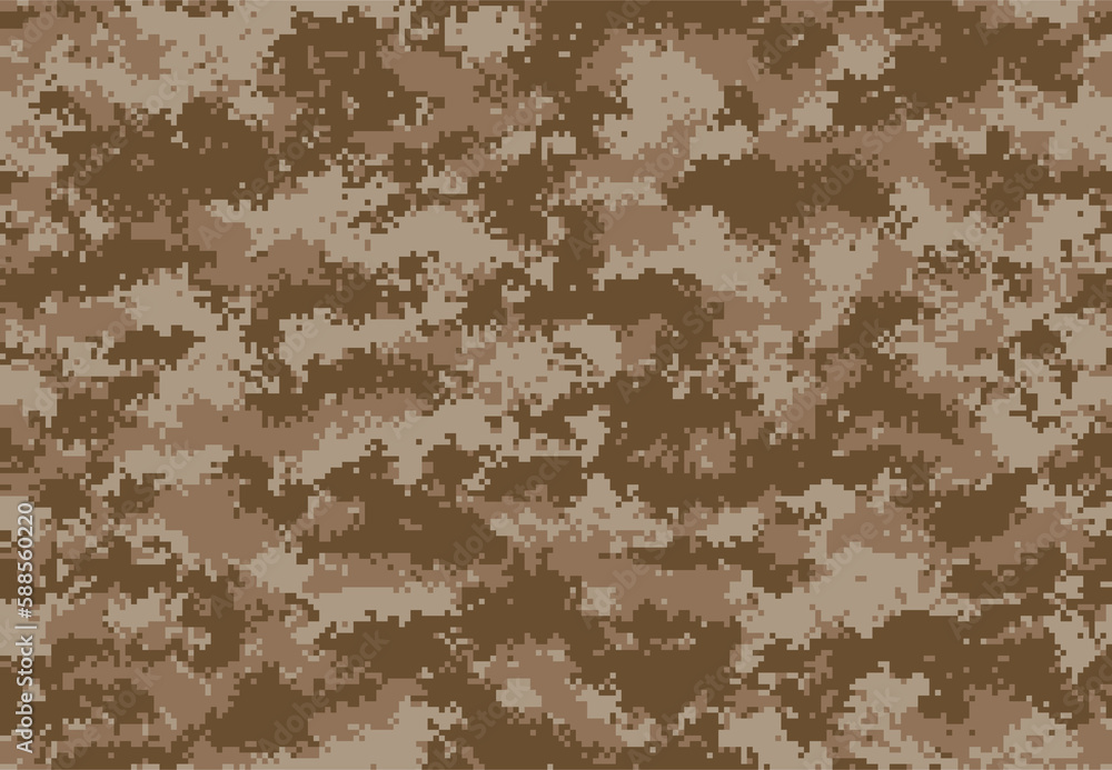 Pixel military camouflage brown seamless pattern Pixel military camouflage brown seamless pattern