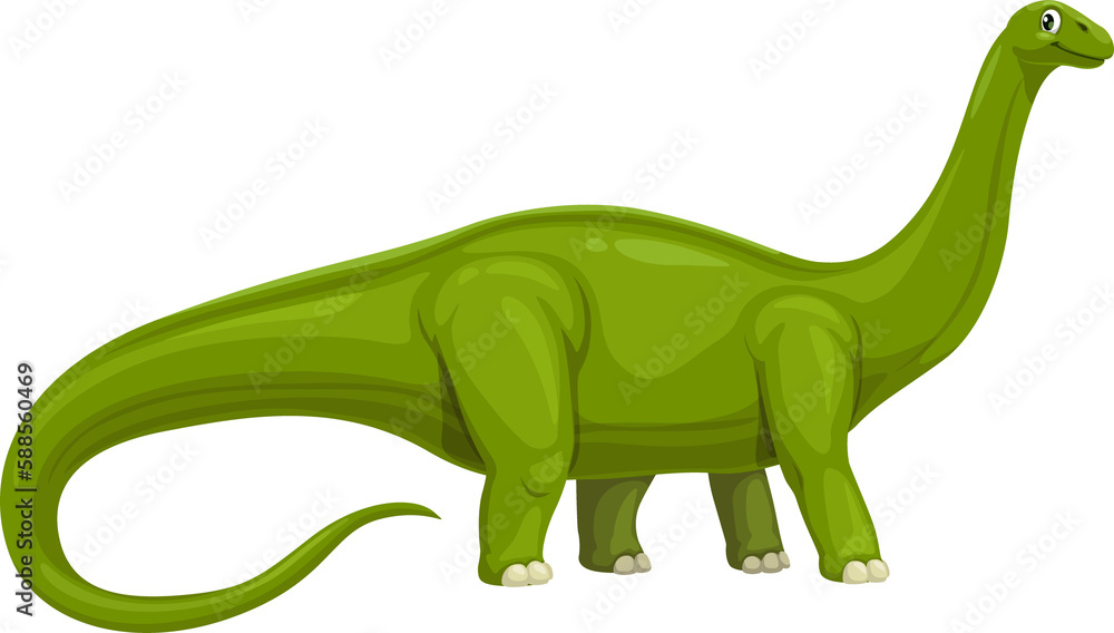 Fototapeta premium Cartoon apatosaurus herbivorous dinosaur character