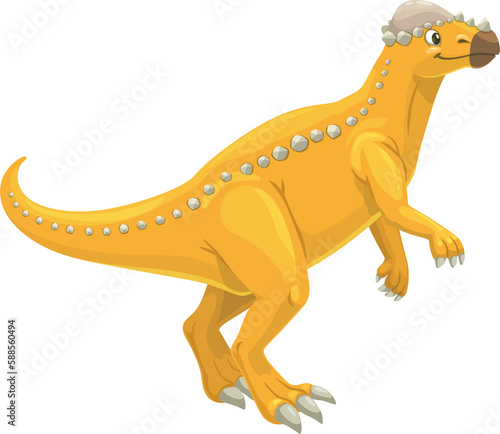 Cartoon pachycephalosaurus dinosaur character