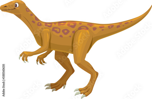 Cartoon eoraptor dinosaur character  carnivore