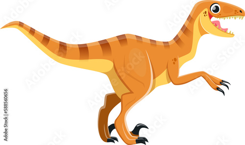 Velociraptor isolated dinosaur cartoon character