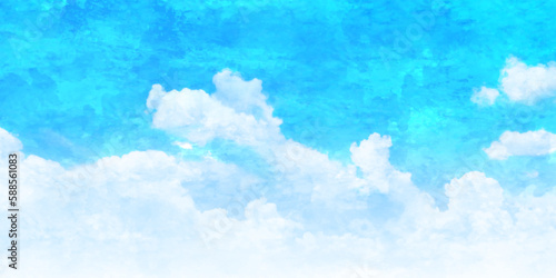 空　雲　水彩　背景	