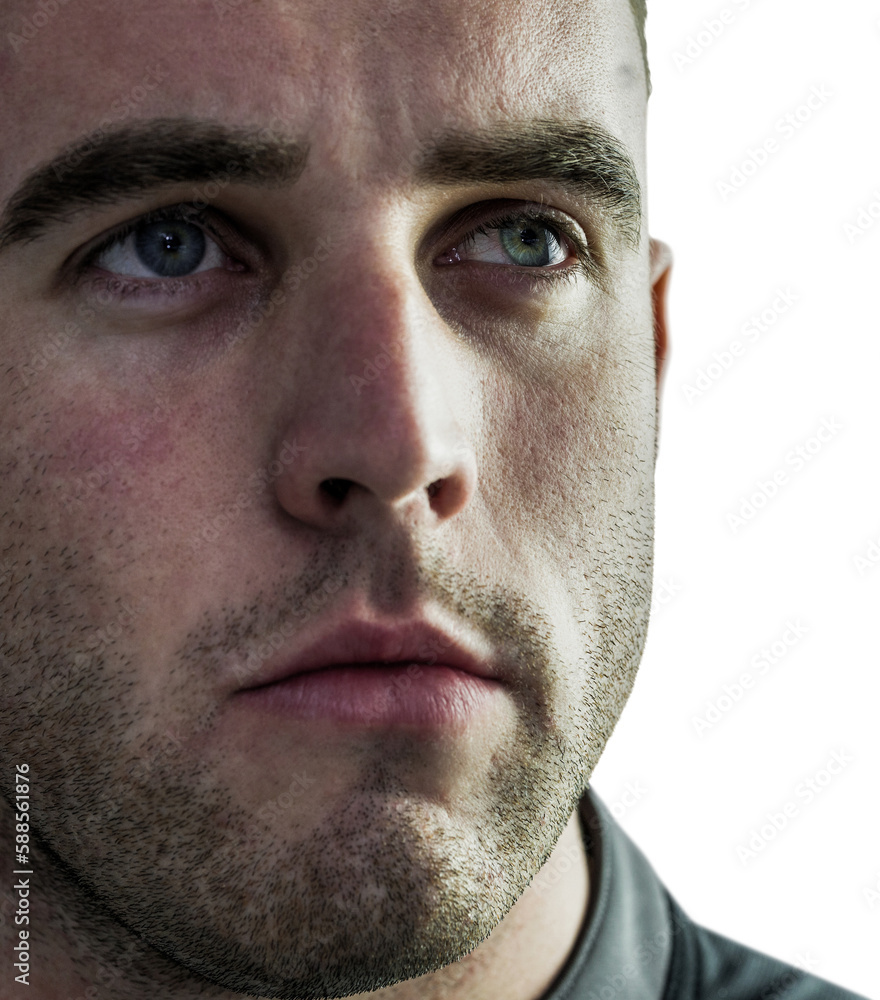 Fototapeta premium Tough rugby player looking away