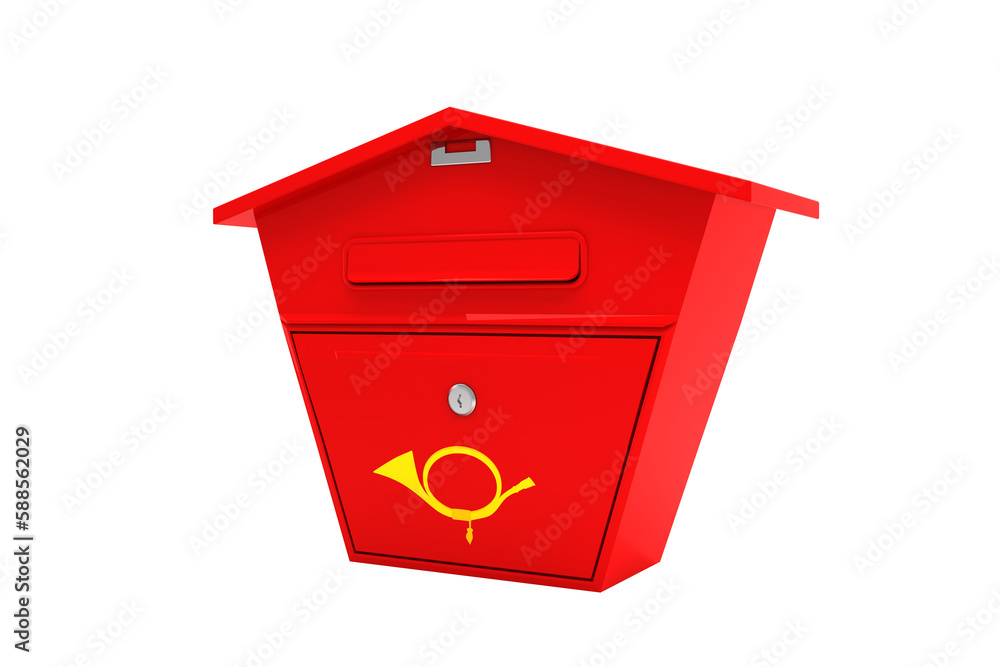 Digital image of red postbox Digital image of red postbox