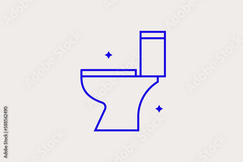 Geometric concept of lavatory pan vector illustration in a flat style for website, mobile app, banner, ui ux, web design, business, marketing, landing, infographics, mockup,development 