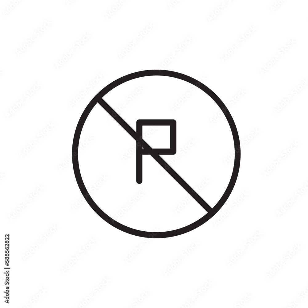 Crossed Label Traffic Outline Icon Crossed Label Traffic Outline Icon