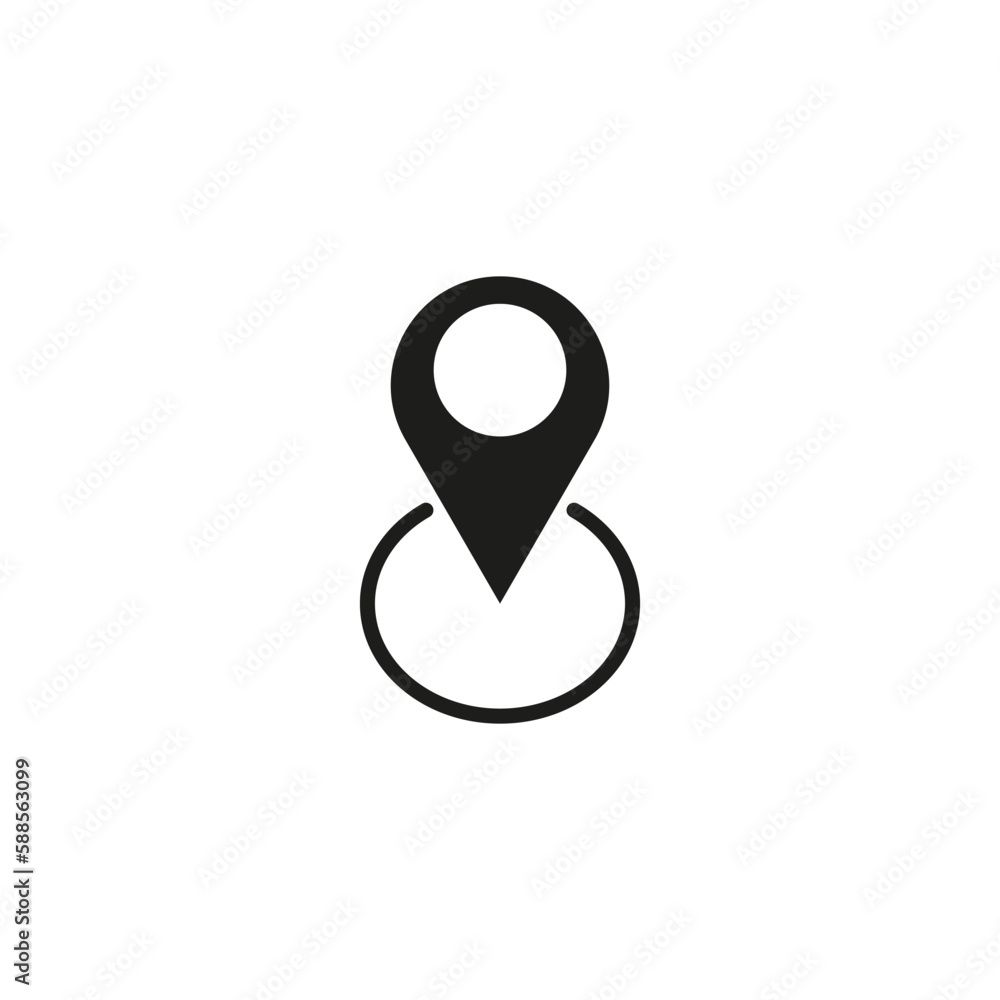 Pin circle icon in flat style. Mark location. Vector illustration. Pin circle icon in flat style. Mark location. Vector illustration.