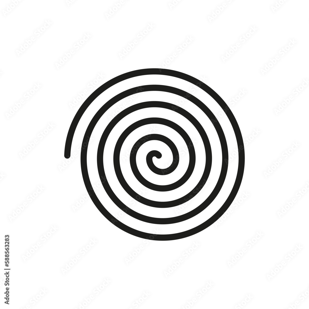 Spiral icon in line art style. Art fractal. Design element. Vector illustration. Spiral icon in line art style. Art fractal. Design element. Vector illustration.