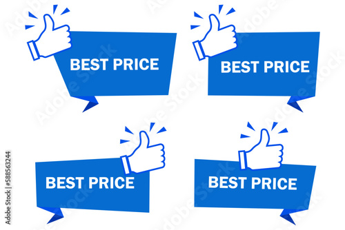 blue banner best price. Business success. Vector illustration.