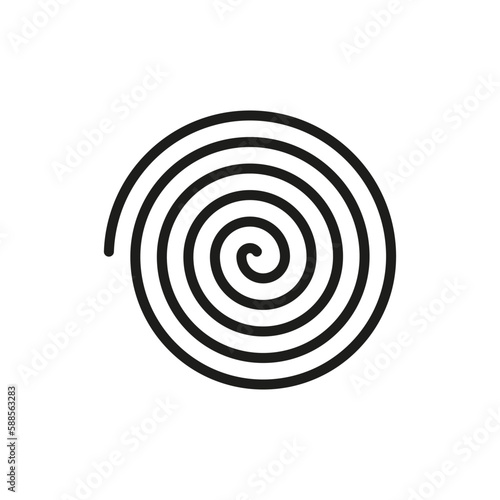Spiral icon in line art style. Art fractal. Design element. Vector illustration.