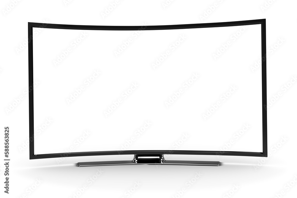 Curve flat television set over white background Curve flat television set over white background