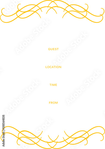 Digitally composite image of invitation card in yellow color