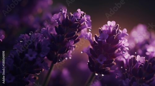 Lavender Euphoria: A Dreamy and Enchanting Close-Up of a Lavender Field (Generative AI)