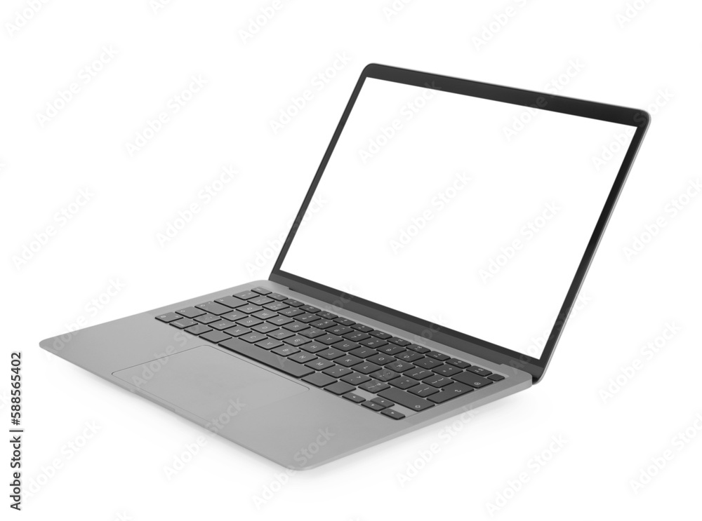 Laptop with blank screen isolated on white Laptop with blank screen isolated on white