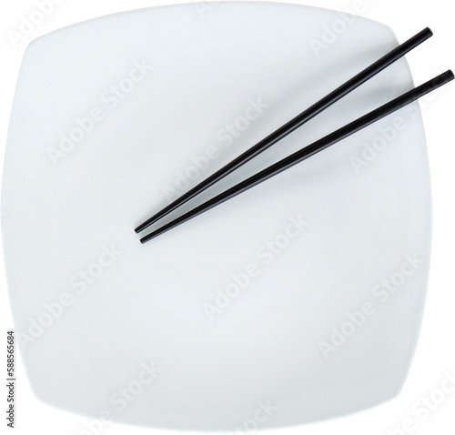 Close up of chopsticks  in plate