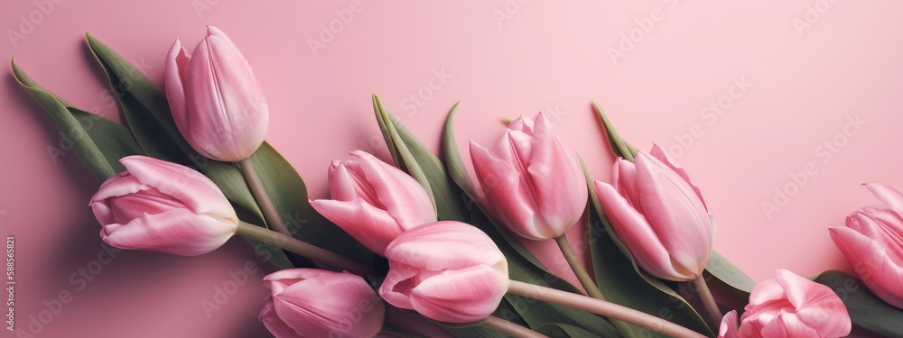 Obraz premium Pink on pink tulip bouquet for Mother's Day celebration