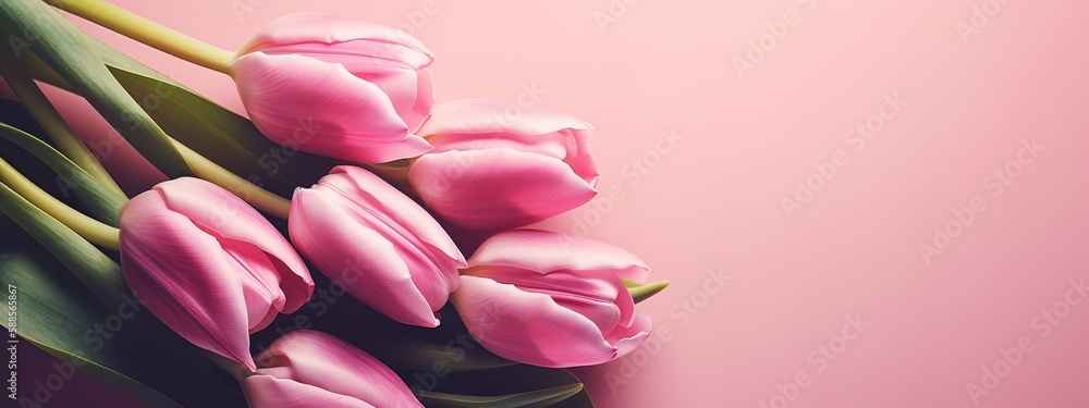 Fototapeta premium Pink on pink tulip bouquet for Mother's Day celebration