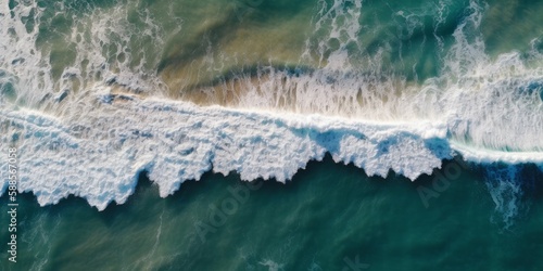 Tropical beach and sea waves captured by drone