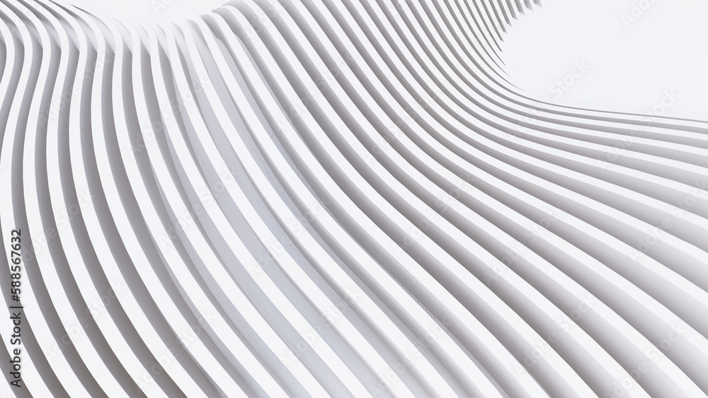 Abstract Curved Shapes. White Circular Background. Abstract Curved Shapes. White Circular Background.