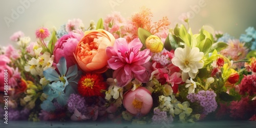 Wallpaper Mural Lively Mother's Day banner with a vibrant spring bouquet Torontodigital.ca