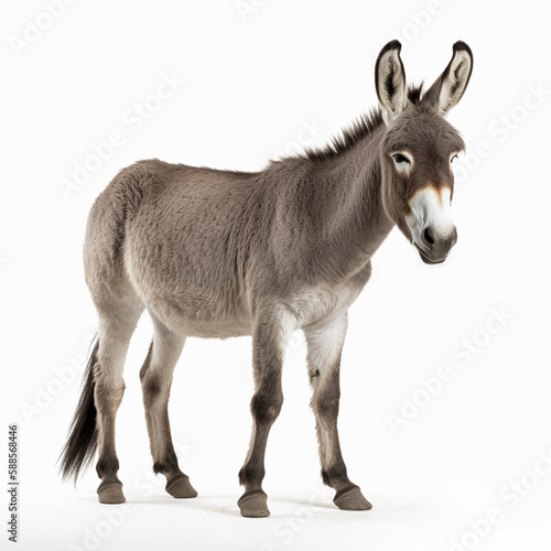 Print op canvas donkey isolated on white