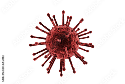 Digital image of red coronavirus