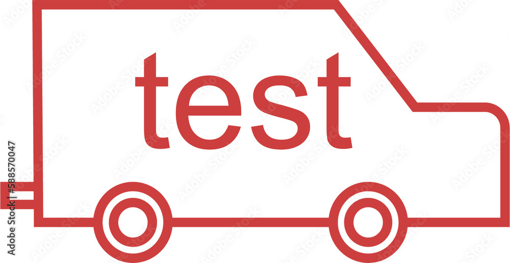 Composite image of test text with ambulance symbol Composite image of test text with ambulance symbol