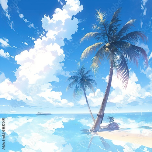 Beautiful beach - Anime style