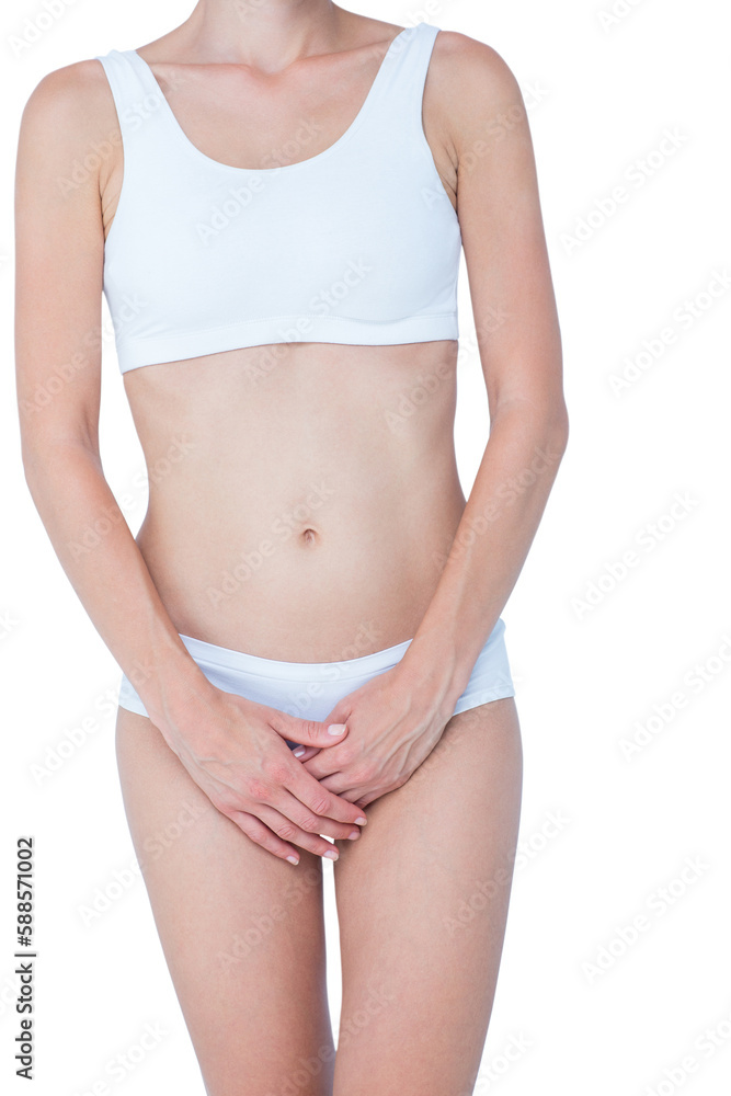 Fit woman with white underwear Fit woman with white underwear