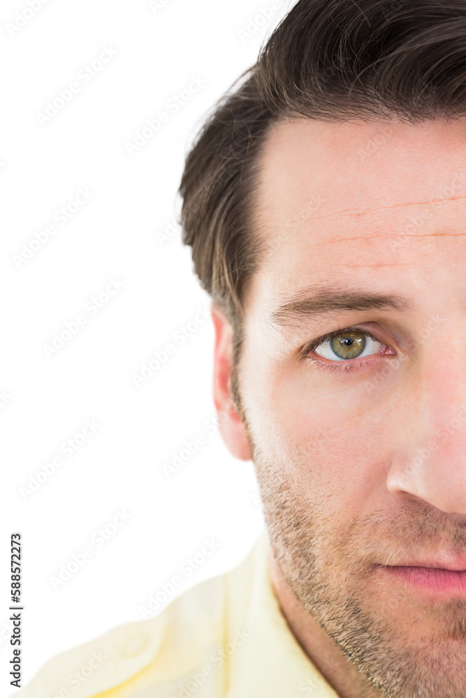 Obraz premium Close up of unsmiling man