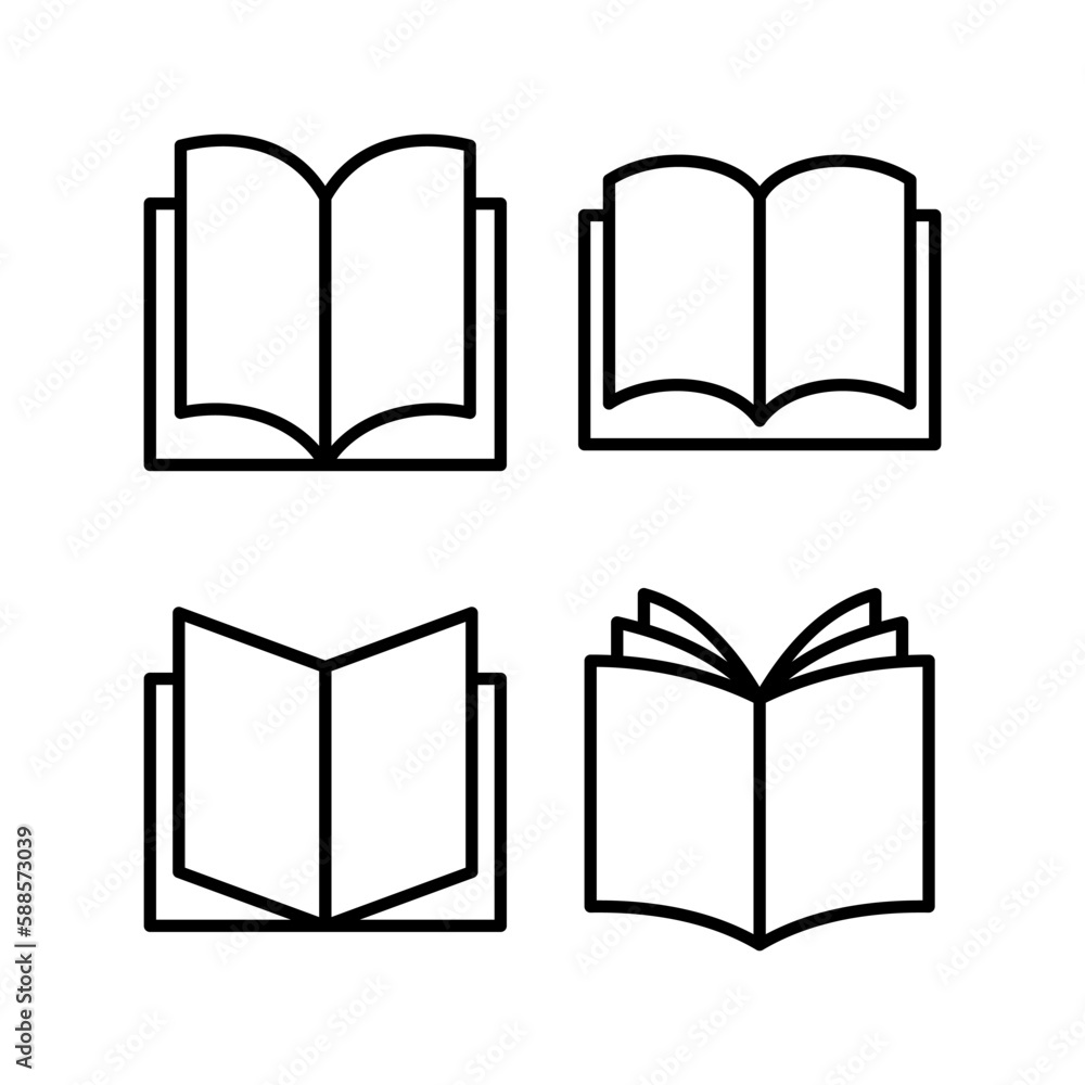 Book icon vector illustration. open book sign and symbol. ebook icon Book icon vector illustration. open book sign and symbol. ebook icon