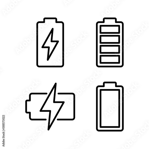 Battery icon vector illustration. battery charging sign and symbol. battery charge level