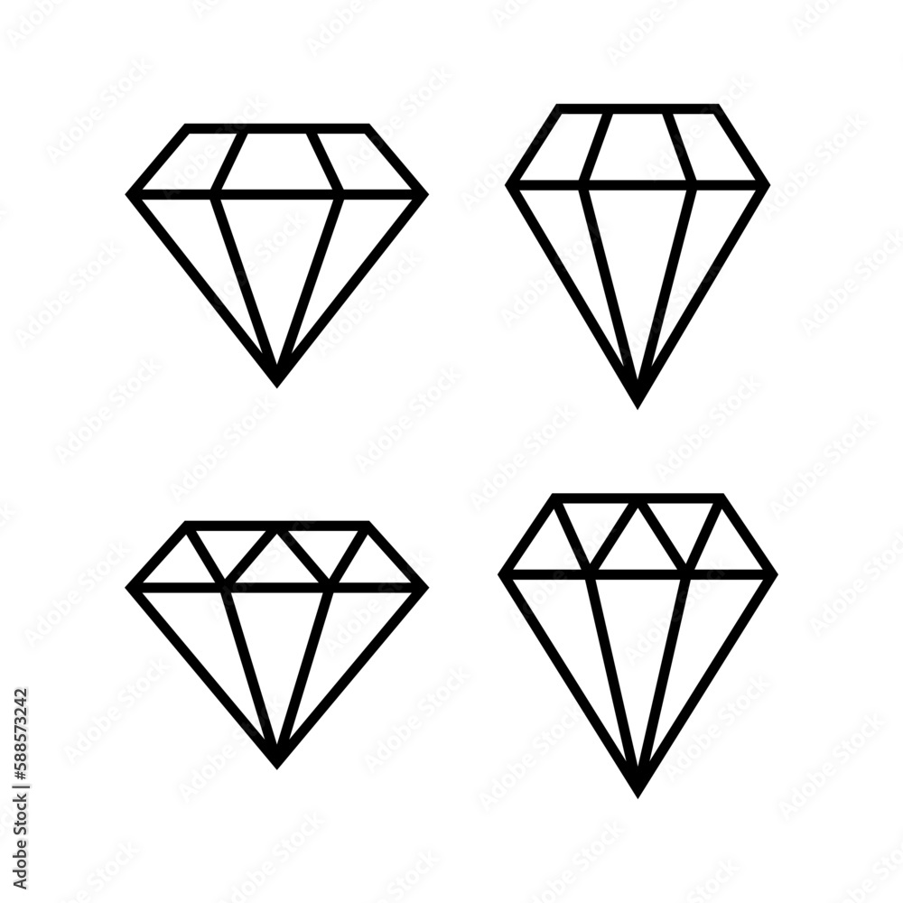 Diamond icon vector illustration. diamond gems sign and symbol Diamond icon vector illustration. diamond gems sign and symbol