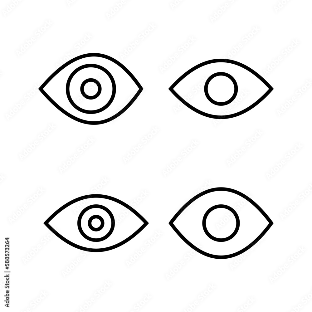 Eye icon vector illustration. Eye sign and symbol. Look and Vision icon.