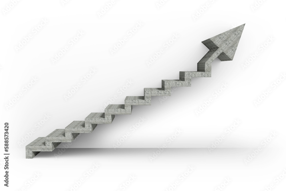 Digital composite image of gray steps moving up Digital composite image of gray steps moving up