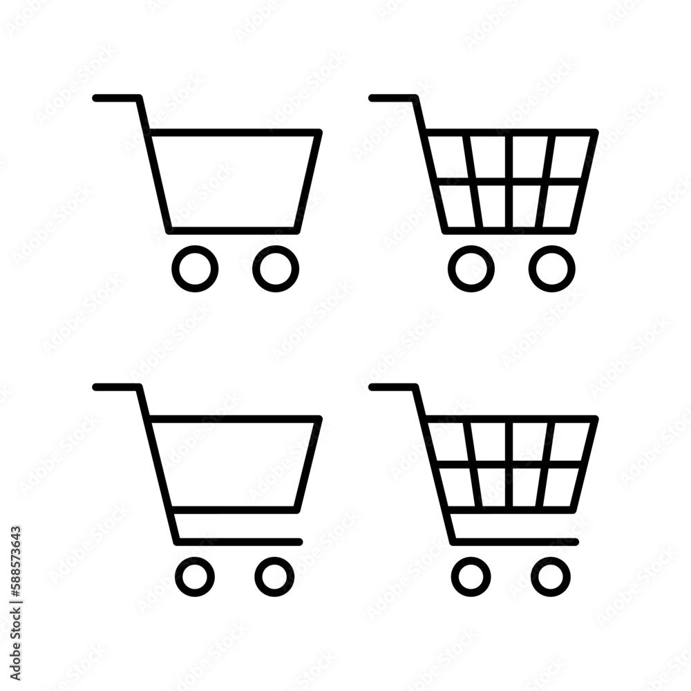 Shopping icon vector illustration. Shopping cart sign and symbol. Trolley icon