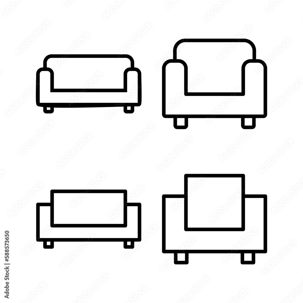 Sofa icon vector illustration. sofa sign and symbol. furniture icon Sofa icon vector illustration. sofa sign and symbol. furniture icon